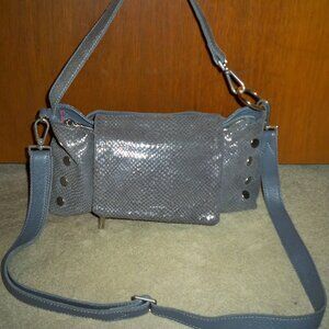 Hammitt VIP Skyline Snake Satchel Leather Handbag Gunmetal Hardware $495, VGUC!!
